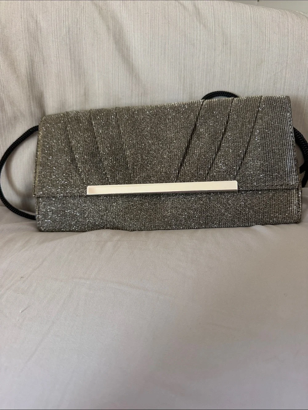 Sparkle Metallic Silver Evening Clutch